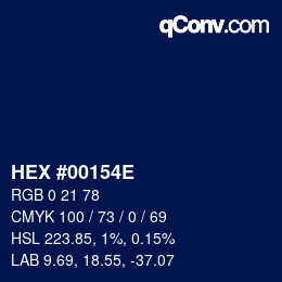 Color code: HEX #00154E | qconv.com