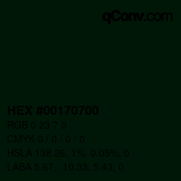 Color code: HEX #00170700 | qconv.com