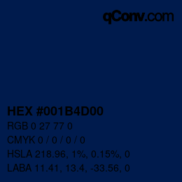 Color code: HEX #001B4D00 | qconv.com