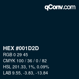 Color code: HEX #001D2D | qconv.com