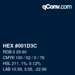Color code: HEX #001D3C | qconv.com