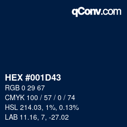 カラーコード: HEX #001D43 | qconv.com