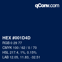 Color code: HEX #001D4D | qconv.com