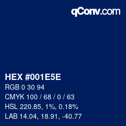 カラーコード: HEX #001E5E | qconv.com