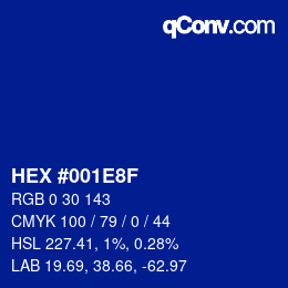 Color code: HEX #001E8F | qconv.com