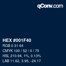 Color code: HEX #001F40 | qconv.com