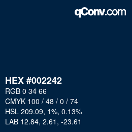 Color code: HEX #002242 | qconv.com