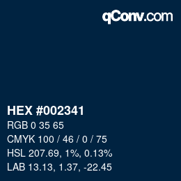 Color code: HEX #002341 | qconv.com