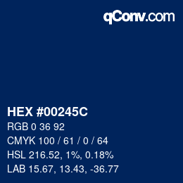 Color code: HEX #00245C | qconv.com