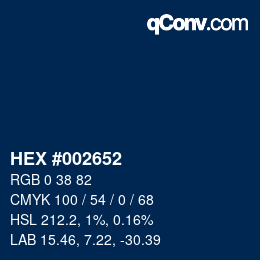 Color code: HEX #002652 | qconv.com