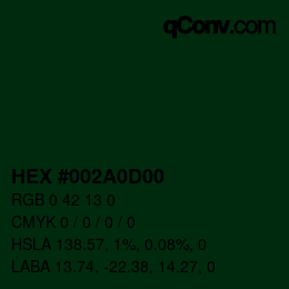 Color code: HEX #002A0D00 | qconv.com