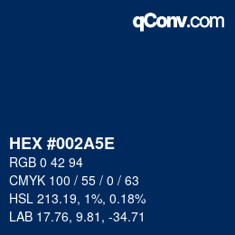 Código de color: HEX #002A5E | qconv.com