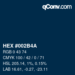 Color code: HEX #002B4A | qconv.com