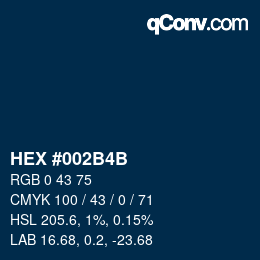 Color code: HEX #002B4B | qconv.com