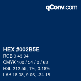 Code couleur: HEX #002B5E | qconv.com