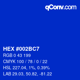 Color code: HEX #002BC7 | qconv.com