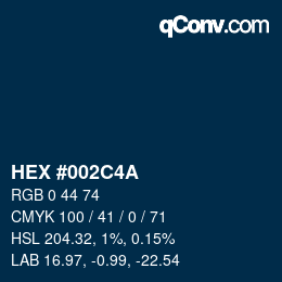 Color code: HEX #002C4A | qconv.com