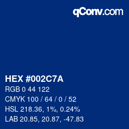 Color code: HEX #002C7A | qconv.com