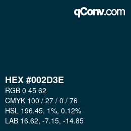 Color code: HEX #002D3E | qconv.com