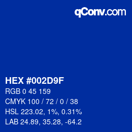 Color code: HEX #002D9F | qconv.com