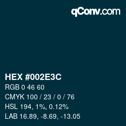 Color code: HEX #002E3C | qconv.com