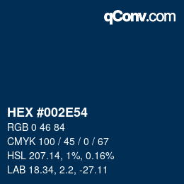 Color code: HEX #002E54 | qconv.com