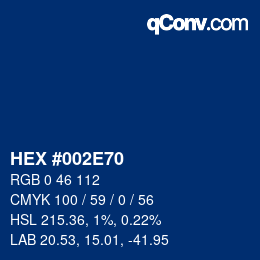 Color code: HEX #002E70 | qconv.com