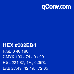 Color code: HEX #002EB4 | qconv.com