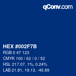 Color code: HEX #002F7B | qconv.com