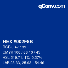 Color code: HEX #002F8B | qconv.com