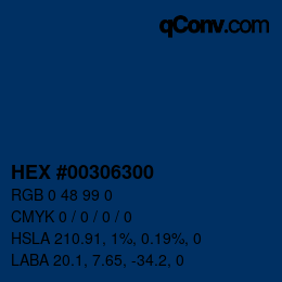 Color code: HEX #00306300 | qconv.com
