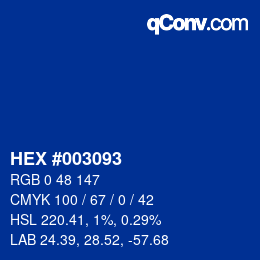 Color code: HEX #003093 | qconv.com