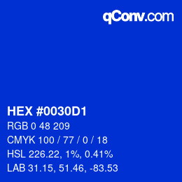 Color code: HEX #0030D1 | qconv.com