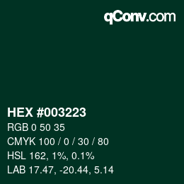 Color code: HEX #003223 | qconv.com