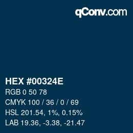 Color code: HEX #00324E | qconv.com