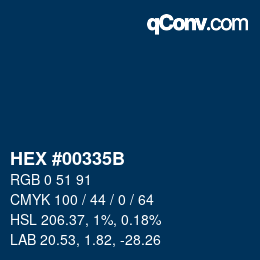 Color code: HEX #00335B | qconv.com