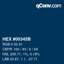 Color code: HEX #00345B | qconv.com