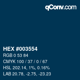 Color code: HEX #003554 | qconv.com