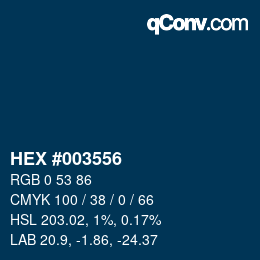 Color code: HEX #003556 | qconv.com