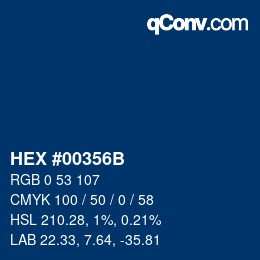 Code couleur: HEX #00356B | qconv.com