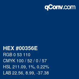 Color code: HEX #00356E | qconv.com