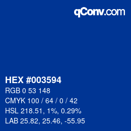 Color code: HEX #003594 | qconv.com