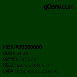Color code: HEX #00360000 | qconv.com