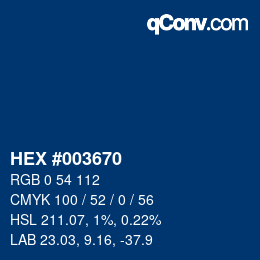 Color code: HEX #003670 | qconv.com