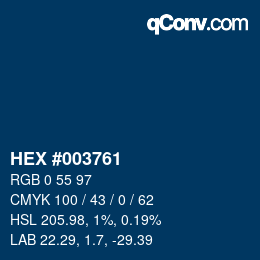Color code: HEX #003761 | qconv.com