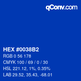 Color code: HEX #0038B2 | qconv.com