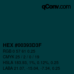 Código de color: HEX #00393D3F | qconv.com