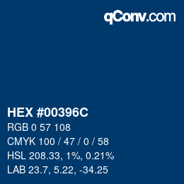 Color code: HEX #00396C | qconv.com