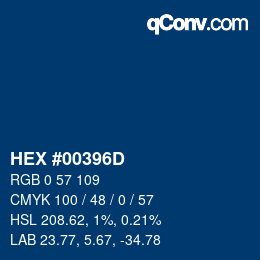 Color code: HEX #00396D | qconv.com