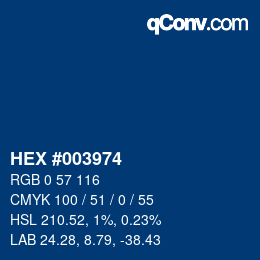 Code couleur: HEX #003974 | qconv.com